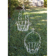 Set of Two Wire Flower Hanging Baskets - Box of 2