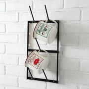 Metal Wall Mug Rack - Black