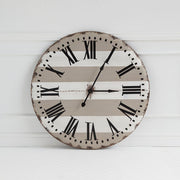 41.5'Oversize Round Farmhouse Wall Clock With Faux Rusted Edging