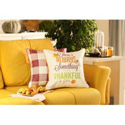 Set of 2 18" Fall Thanksgiving Gingham Throw Pillow Cover in Multicolor