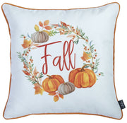 Set of 2 18" Fall Thanksgiving Pumpkin Throw Pillow Cover