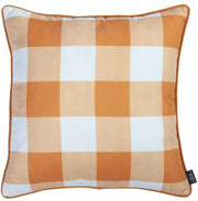 Set of 2 18"  Fall Season Pumpkin Gingham Throw Pillow Cover