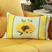 Set of 2 20"  Fall Sunflower Lumbar Pillow Cover in Multicolor