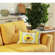 Set of 2 20"  Fall Sunflower Lumbar Pillow Cover in Multicolor