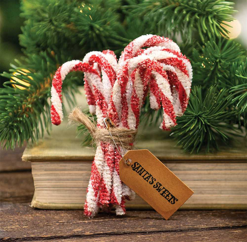 Sparkle Chenille Candy Canes (Set of 12)