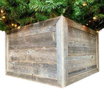 23" Square Natural Weathered Gray Christmas Tree Collar