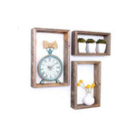 Rustic Farmhouse Set of 3 Rectangle Shadow Box Shelves