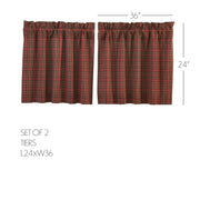 Tartan Red Plaid Tier Set of 2 L24xW36