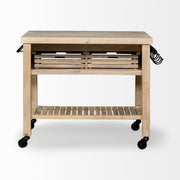 Modern Farmhouse Rolling Kitchen Island Or Bar Cart