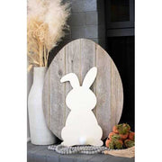 24" Rustic Farmhouse Gray Wood Large Egg