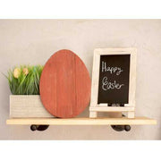 12" Farmhouse Red Wooden Large Egg