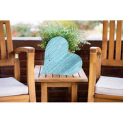 12" Farmhouse Turquoise Large Wooden Heart