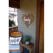 12" Farmhouse Gray Wooden Heart