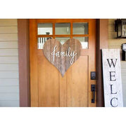 12" Farmhouse Gray Wooden Heart