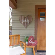 12" Farmhouse Red Wooden Heart