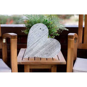 18" Rustic Farmhouse White Wash Wooden Heart