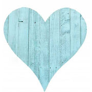 18" Rustic Farmhouse Turquoise Wooden Heart