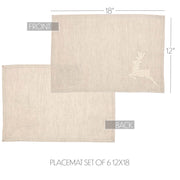 Creme Lace Deer Placemat Set of 6 12x18