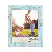 12" x 16" Rustic Farmhouse Light Aqua Blue Wood frame