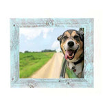 13" x 19" Rustic Farmhouse Light Aqua Blue Wood Frame