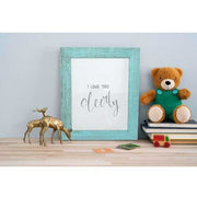 20" x 30" Rustic Farmhouse Light Aqua Blue Wood Frame