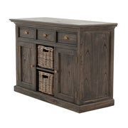 Modern Farmhouse Espresso Wash Large Accent Cabinet with Baskets