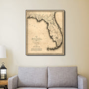 16" X 20" C1823 Early Map Of Florida  Vintage  Poster Wall Art