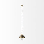 Distressed Bronze Metal Dome Hanging Light