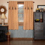 Maisie Short Panel Attached Scalloped Layered Valance Set of 2 63x36