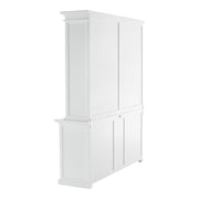 Classic White Hutch Bookcase with 5 Doors and 3 Drawers