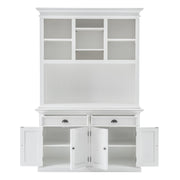 Classic White Buffet Hutch Unit with 2 Adjustable Shelves