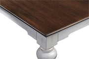 White and Dark Brown Rustic Modern Farmhouse 94" Dining Table