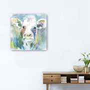 30" Watercolor Cow Canvas Wall Art