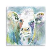 40" Watercolor Cow Canvas Wall Art