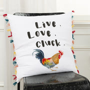 White Chicken Love Modern Throw Pillow