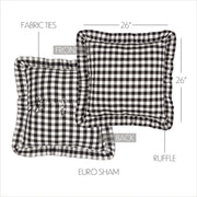 Annie Buffalo Black Check Fabric Euro Sham 26x26