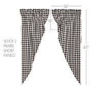 Annie Buffalo Black Check Prairie Short Panel Set of 2 63x36x18