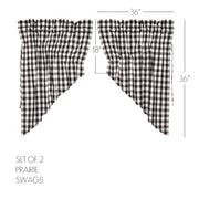 Annie Buffalo Black Check Prairie Swag Set of 2 36x36x18