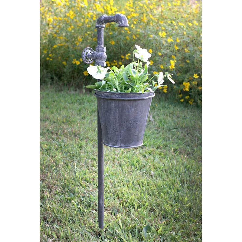 Faucet Garden Stake with Planter