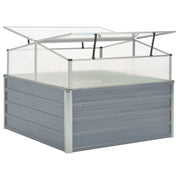 vidaXL Greenhouse 39.4"x39.4"x33.5" Galvanized Steel Gray