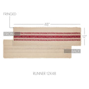 Yuletide Burlap Red Stripe Runner 12x48