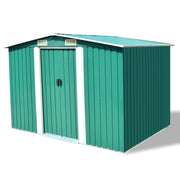 vidaXL Garden Storage Shed Green Metal 101.2"x80.7"x70.1"