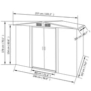 vidaXL Garden Storage Shed Green Metal 101.2"x80.7"x70.1"