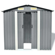 vidaXL Garden Storage Shed Gray Metal 80.3"x52"x73.2"