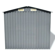 vidaXL Garden Storage Shed Gray Metal 80.3"x52"x73.2"