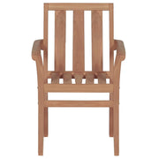 vidaXL Stackable Patio Chairs 2 pcs Solid Teak Wood