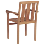 vidaXL Stackable Patio Chairs 2 pcs Solid Teak Wood