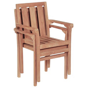 vidaXL Stackable Patio Chairs 2 pcs Solid Teak Wood