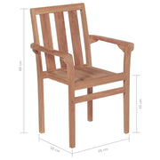 vidaXL Stackable Patio Chairs 2 pcs Solid Teak Wood