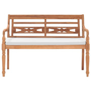 vidaXL Batavia Bench with Cushions 47.2" Teak